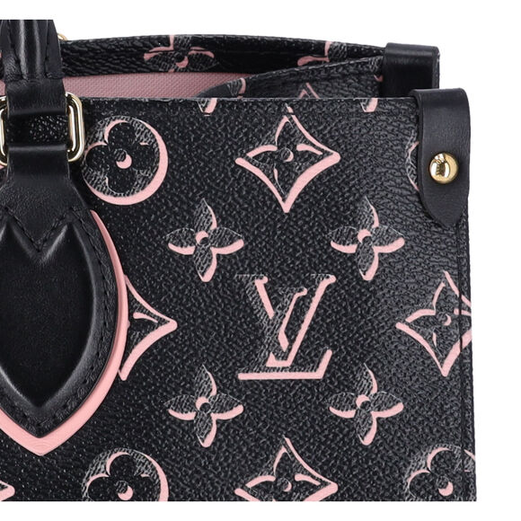 Louis Vuitton Onthego MM Monogram Tote Bag M46154 Noir Monogram Watercolor Pink - Picture 11 of 14
